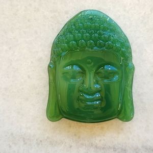 New Green Jade Buddha Head Pendant.